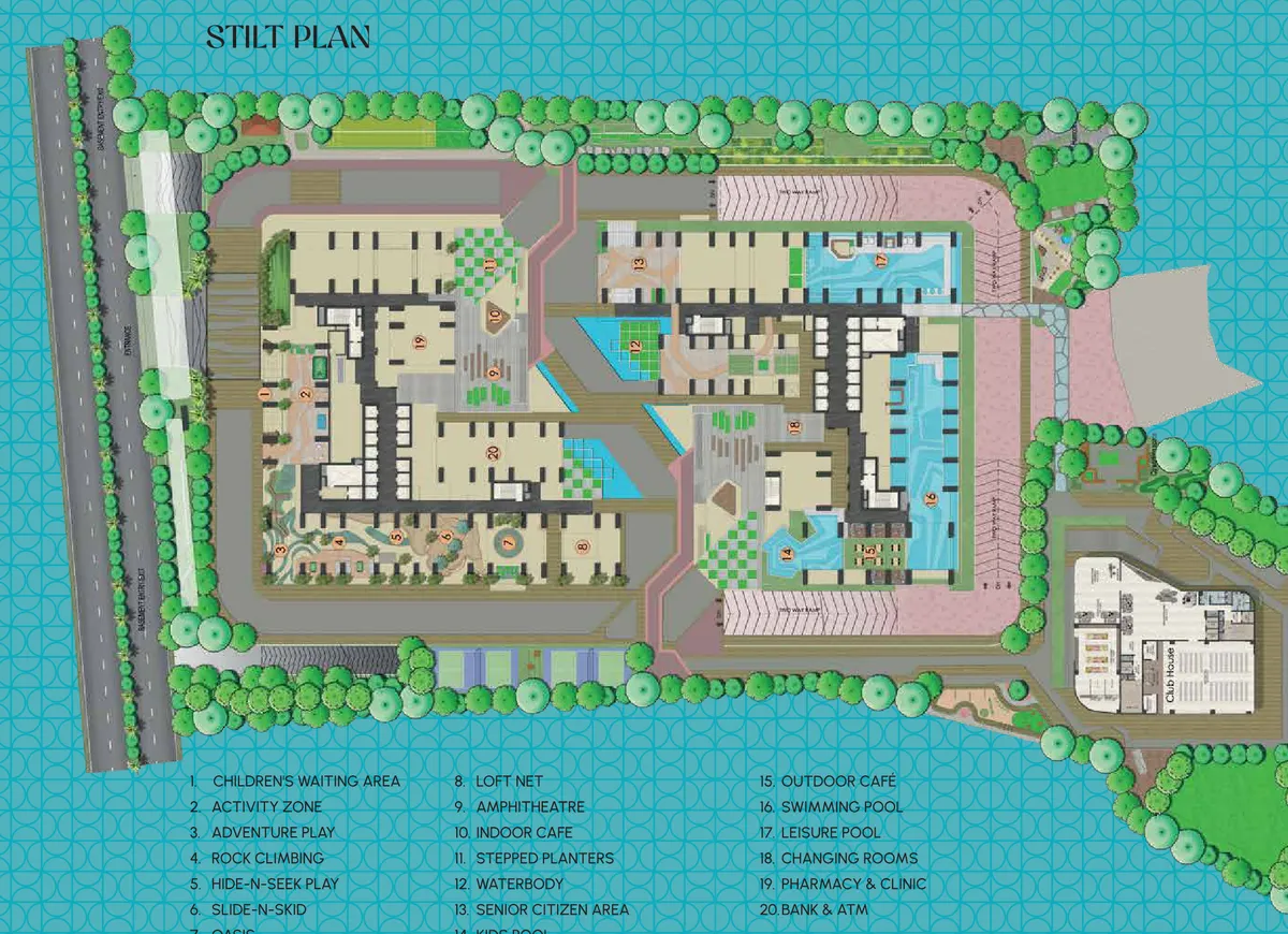 Raghava Nova podium amenities master plan