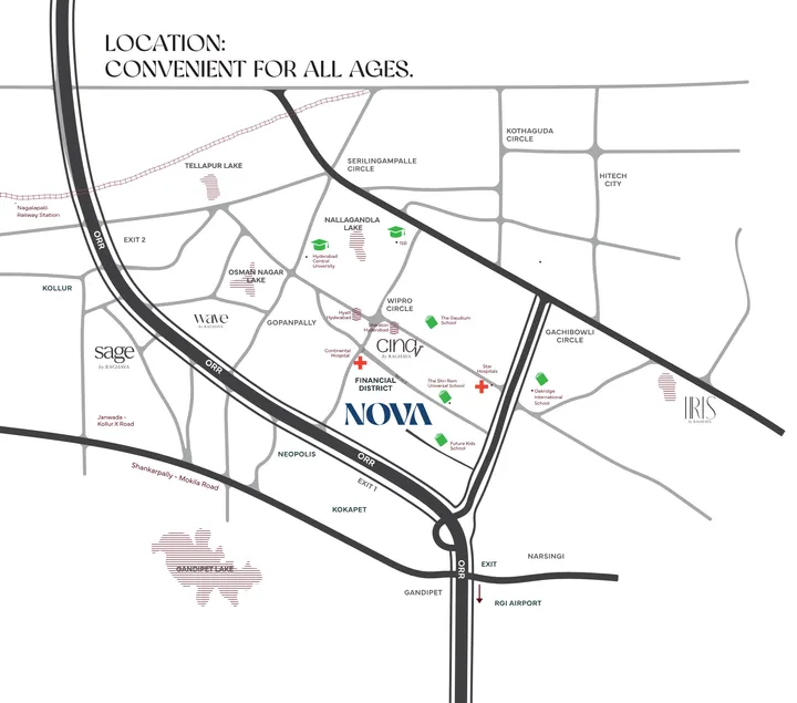 Raghava Nova location map in Financial District Hyderabad